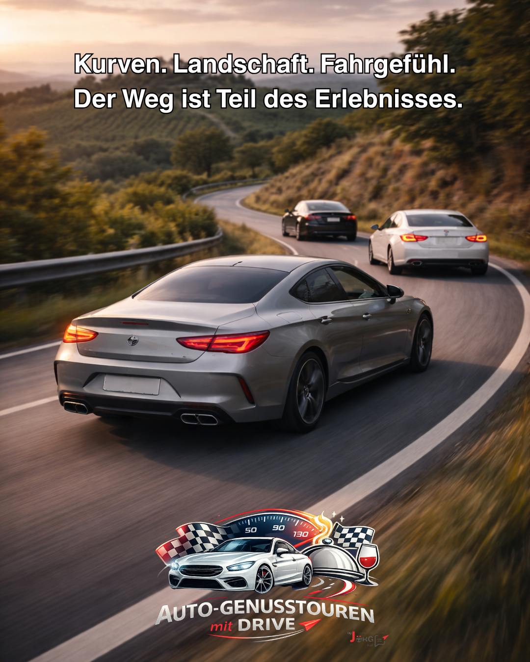 Kurvenreiche Strecke und Fahrgefühl bei einer Auto-Genusstour