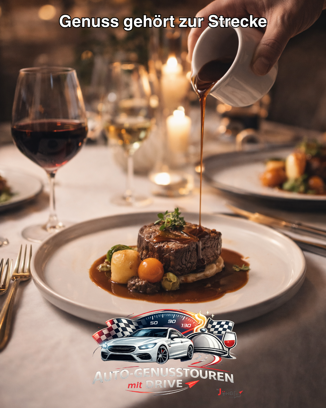 Kulinarischer Genuss als Teil einer exklusiven Auto-Genusstour