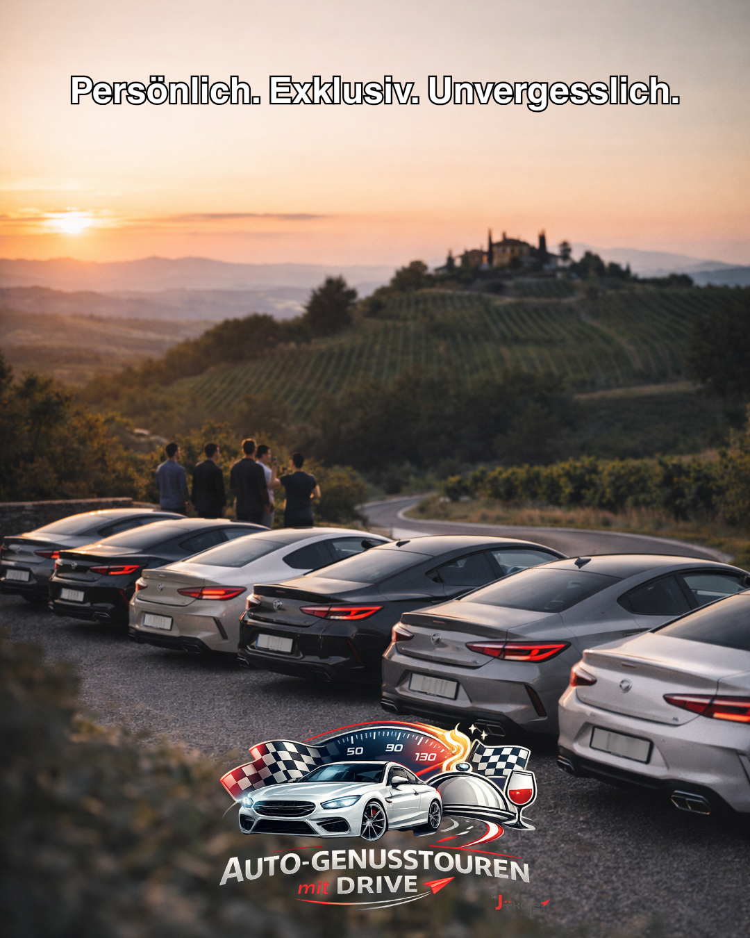 Persönliche und exklusive Auto-Genusstour bei Sonnenuntergang