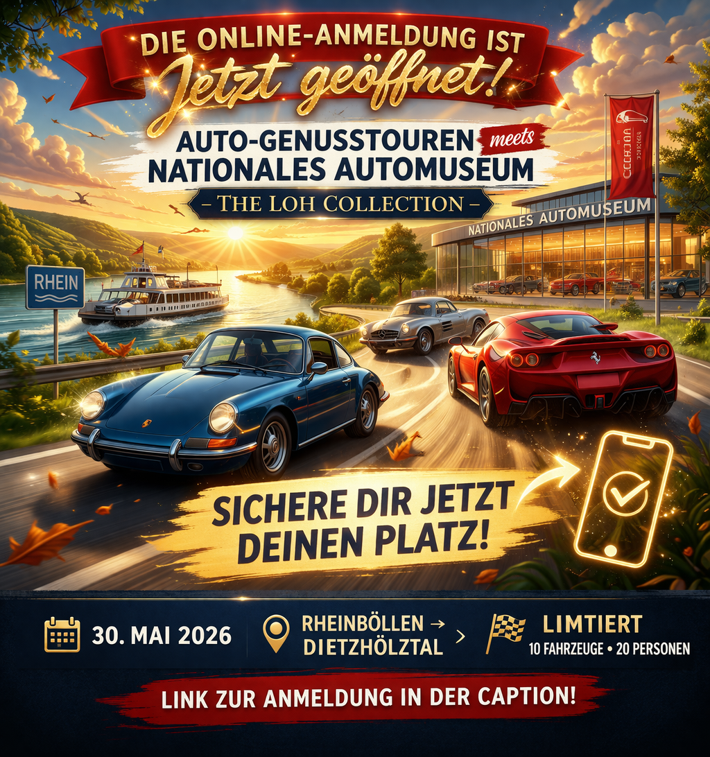 Auto-Genusstouren mit Drive & RHC-Rallye e.V. meets Nationales Automuseum - The Loh Collection